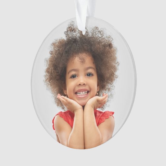 ツーフォトカスタムホリデーファミリーギフト オーナメント (正面)