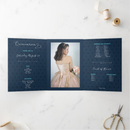 ツーフォトトロピカルシルエットチャロキンセアニェラ 三つ折り招待状