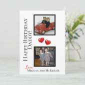 ツーフォトハッピーバースデーダディパーソナライズされたカード カード (スタンド正面)