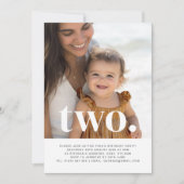ツーフォトファースト誕生日招待状 招待状 (正面)