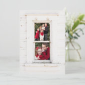 ツーフォトファームハウスバームウィンドウクリスマスカード シーズンカード (スタンド正面)