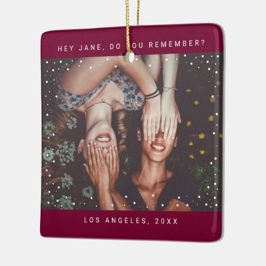 ツーフォトフレンドミニマリストホリデーキープサケ セラミックオーナメント (左)