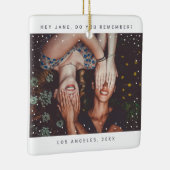 ツーフォトフレンドミニマリストホリデーキープサケ セラミックオーナメント (右)