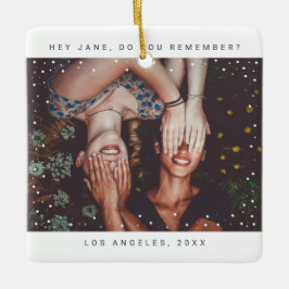 ツーフォトフレンドミニマリストホリデーキープサケ セラミックオーナメント