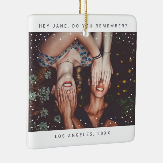 ツーフォトフレンドミニマリストホリデーキープサケ セラミックオーナメント (右)