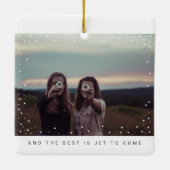 ツーフォトフレンドミニマリストホリデーキープサケ セラミックオーナメント (裏面)