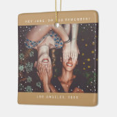 ツーフォトフレンドミニマリストホリデーキープサケ セラミックオーナメント (左)