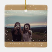 ツーフォトフレンドミニマリストホリデーキープサケ セラミックオーナメント (裏面)