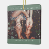 ツーフォトフレンドミニマリストホリデーキープサケ セラミックオーナメント (左)