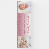 ツーフォトブルゴーニュドリッピンググリッター90誕生日 横断幕 (縦)