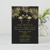 ツーフラミンゴスラブブラック&金ゴールド招待状 招待状 (スタンド正面)