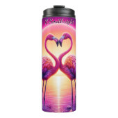 ツーフラミンゴハートサンセットレイク タンブラー (正面)