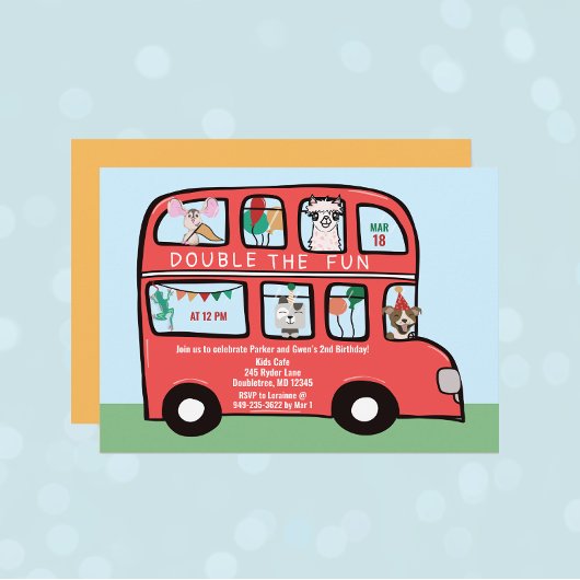 ツーフロアバス合同誕生日パーティー 招待状