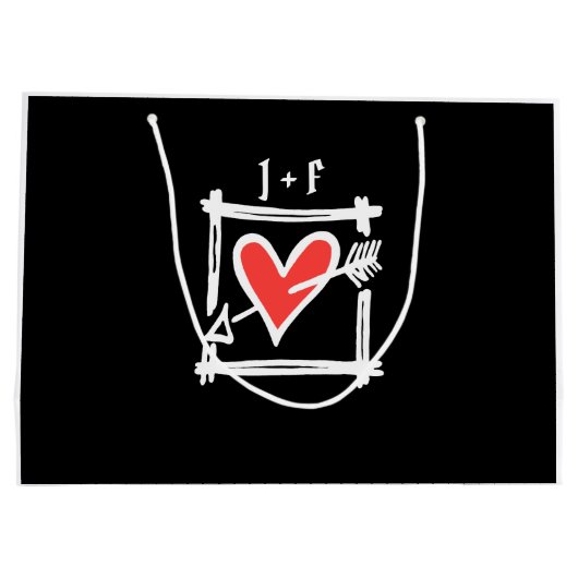 ツーブリデスバイクもしくは自転車に乗る人結婚バイク ラージペーパーバッグ (裏面)