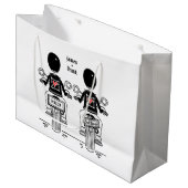 ツーブリデスバイクもしくは自転車に乗る人結婚バイク ラージペーパーバッグ (正面アングル)