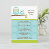 ツーブルーオウルズベビーシャワー招待状 招待状 (スタンド正面)