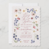 ツーベリー スウィート ベイビーズ ベリーズ&フラワーズ シャワー 招待状 (正面)