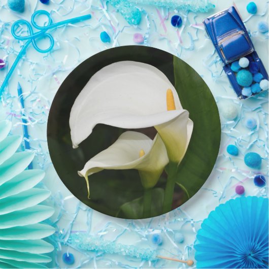 ツーホワイトカラリリーフローラ ペーパープレート (パーティー)