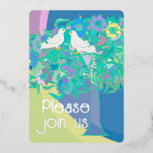 ツーホワイトドヴアールデコスタイル 箔招待状 (正面)