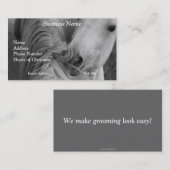 ツーホースソーシャルグルーミングB&W写真ウマ科の撮影 名刺 (正面/裏面)