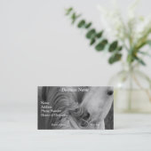 ツーホースソーシャルグルーミングB&W写真ウマ科の撮影 名刺 (スタンド正面)