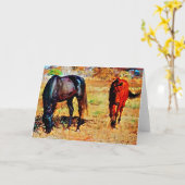 ツーホースフレンズ絵を描アートカード カード (黄色い花)
