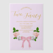 ツーボーファンシーフローラ誕生日 ベラム紙招待状 (正面)