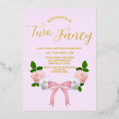 ツーボーファンシーフローラ誕生日 箔招待状 (正面)