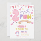 ツーマティおもしろいガール誕生日招待状 招待状 (正面)