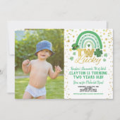 ツーラッキーセカンド誕生日セントパトリックズデイフォト 招待状 (正面)
