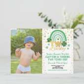 ツーラッキーセカンド誕生日セントパトリックズデイフォト 招待状 (スタンド正面)