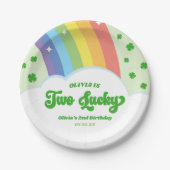 ツーラッキーチャームレインボー2nd誕生日パーティー ペーパープレート (正面)