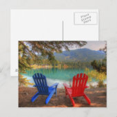 ツーラブチェアアットレイクショアハッピーバレンタインデー シーズンポストカード (正面/裏面)