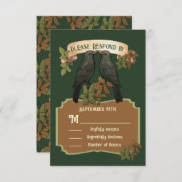 ツーラブバードフォークアートウェディングRSVP 招待状