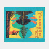 ツーリストポスター-ヨセミテ国立公園、カリフォルニア フリースブランケット (正面(横))