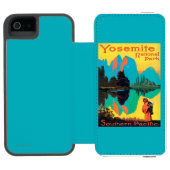 ツーリストポスター-ヨセミテ国立公園、カリフォルニア INCIPIO iPhoneウォレットケース (フォリオオープン)