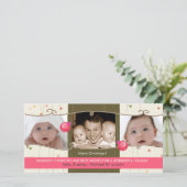 ツーリトルオーナメントホリデーフォトカード シーズンカード (スタンド正面)