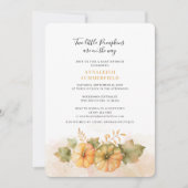 ツーリトルカンプキンオンウェイ秋ツインズベビーシャワー 招待状 (正面)