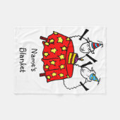 ツーリトルヒツジパーティー フリースブランケット (正面(横))