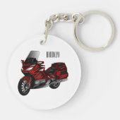 ツーリングオートバイカートゥーンイラストレーション キーホルダー (裏面)