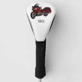 ツーリングオートバイカートゥーンイラストレーション ゴルフヘッドカバー (正面)