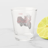 ツーリングオートバイカートゥーンイラストレーション ショットグラス (裏面)