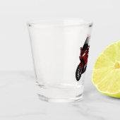 ツーリングオートバイカートゥーンイラストレーション ショットグラス (左)