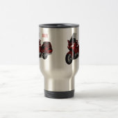 ツーリングオートバイカートゥーンイラストレーション トラベルマグ (中央)