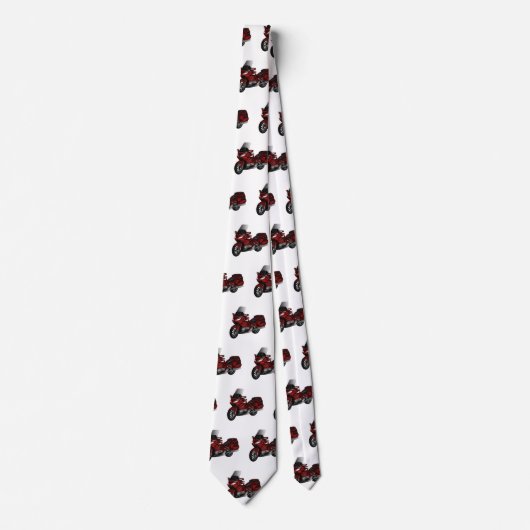 ツーリングオートバイカートゥーンイラストレーション ネクタイ (正面)