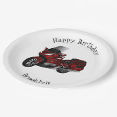 ツーリングオートバイカートゥーンイラストレーション ペーパープレート (アングル)