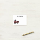 ツーリングオートバイカートゥーンイラストレーション ポストイット (デスク上)