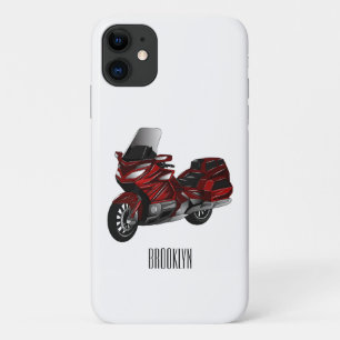 ツーリングオートバイカートゥーンイラストレーション iPhone 11 ケース