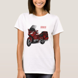 ツーリングオートバイカートゥーンイラストレーション Tシャツ