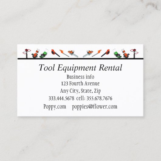 ツールと開発レンタルカスタムの名刺 名刺 (正面)